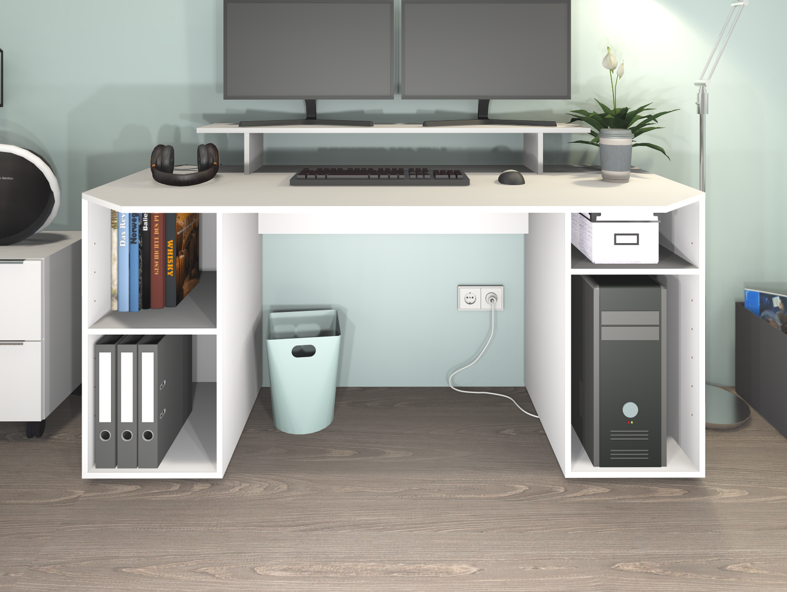 Schreibtisch Weiß "Tippy" 160 cm