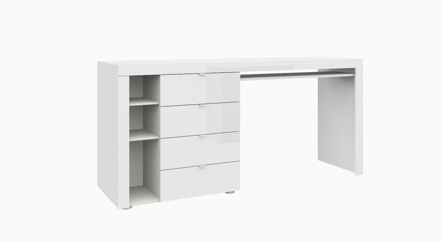 Schreibtisch "Wim " Weiß Hochglanz