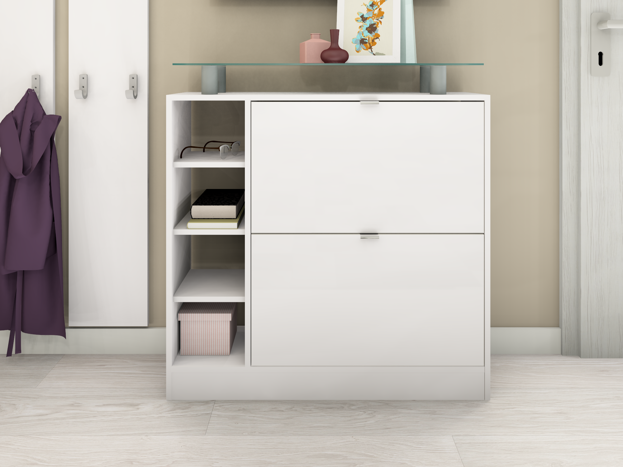 Schuhschrank "Dolly" Weiß Matt