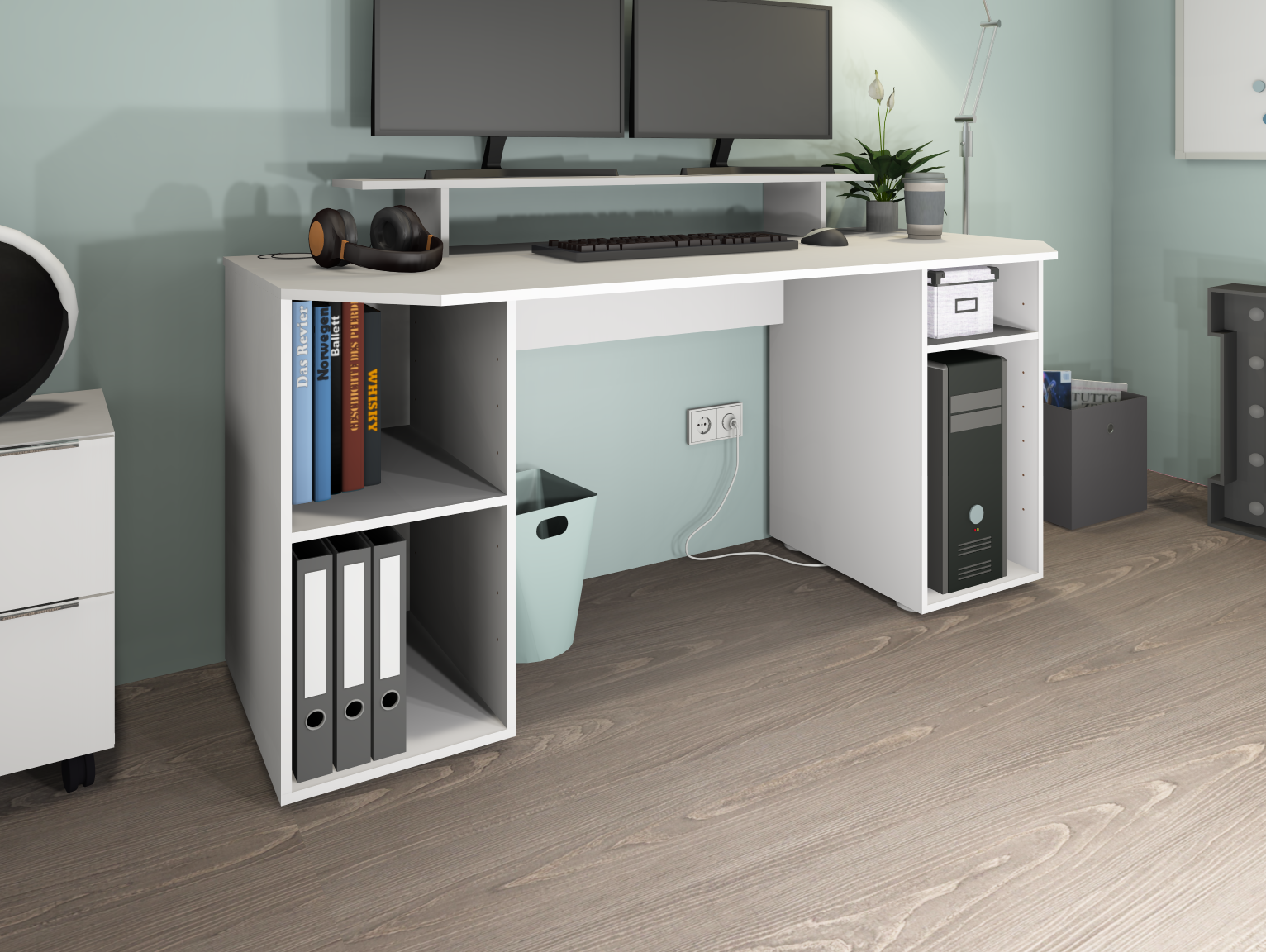 706400310_2 Schreibtisch Weiß "Tippy" 160 cm