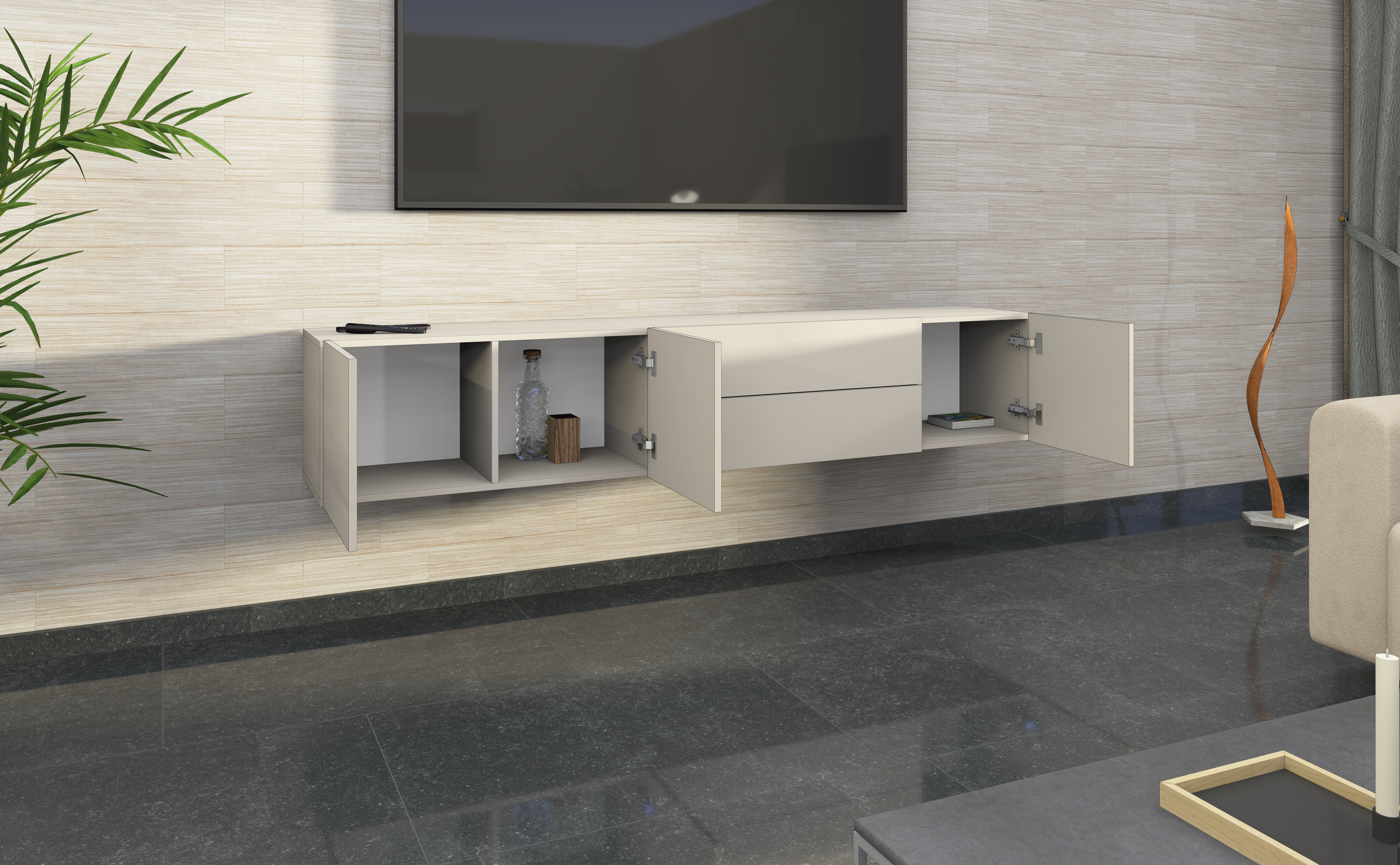 54009820_LB190_3T-3SK_kaschmir_04 Lowboard Sophia 190 cm Kaschmir-Dekor