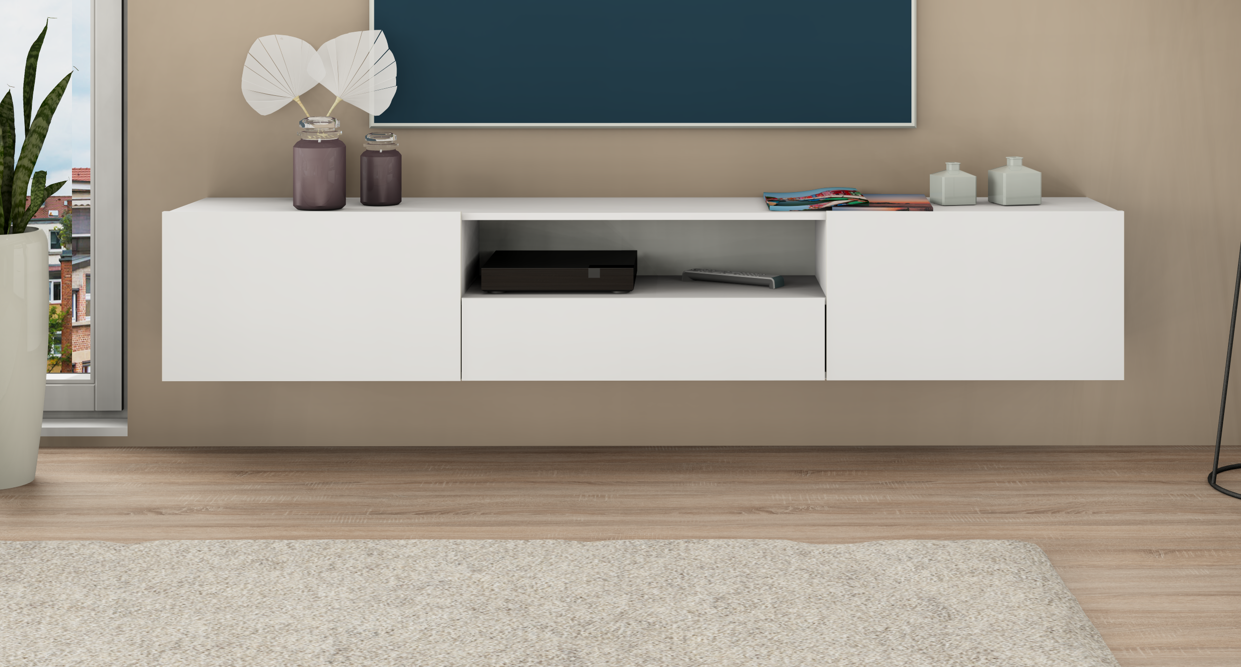 Sophia-LB200-1SK-NEU-weiss-matt_011oZMNy0DeFayB Lowboard Weiß Matt "Sophia" 200 cm