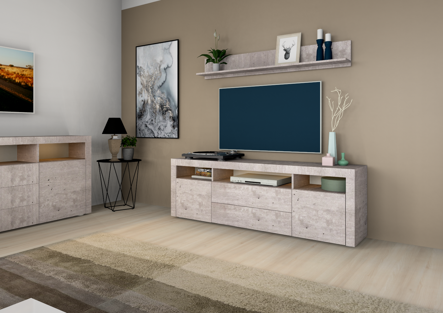 Lowboard Beton-Optik 166 cm "Santa Fé" 