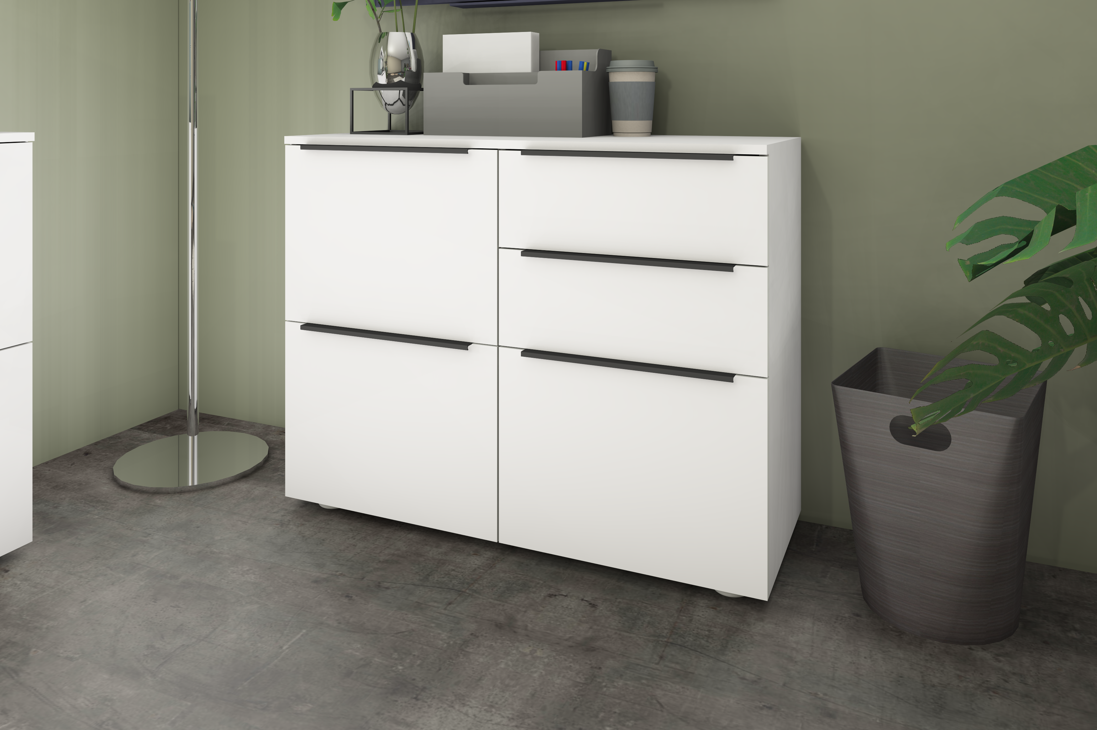 Kommode "Tom" 3-türig in weiß matt