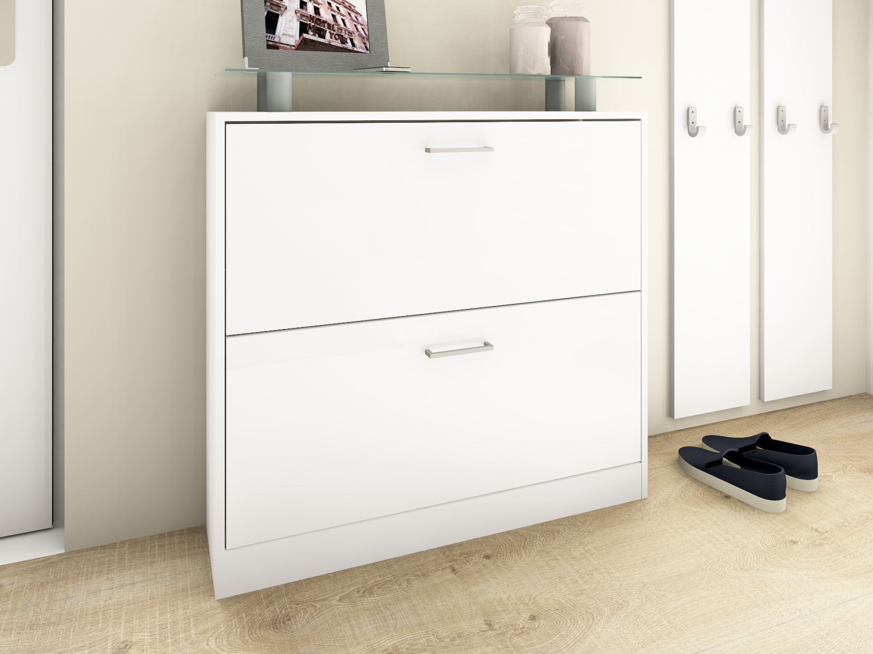 Schuhschrank Weiß matt "Finn" 