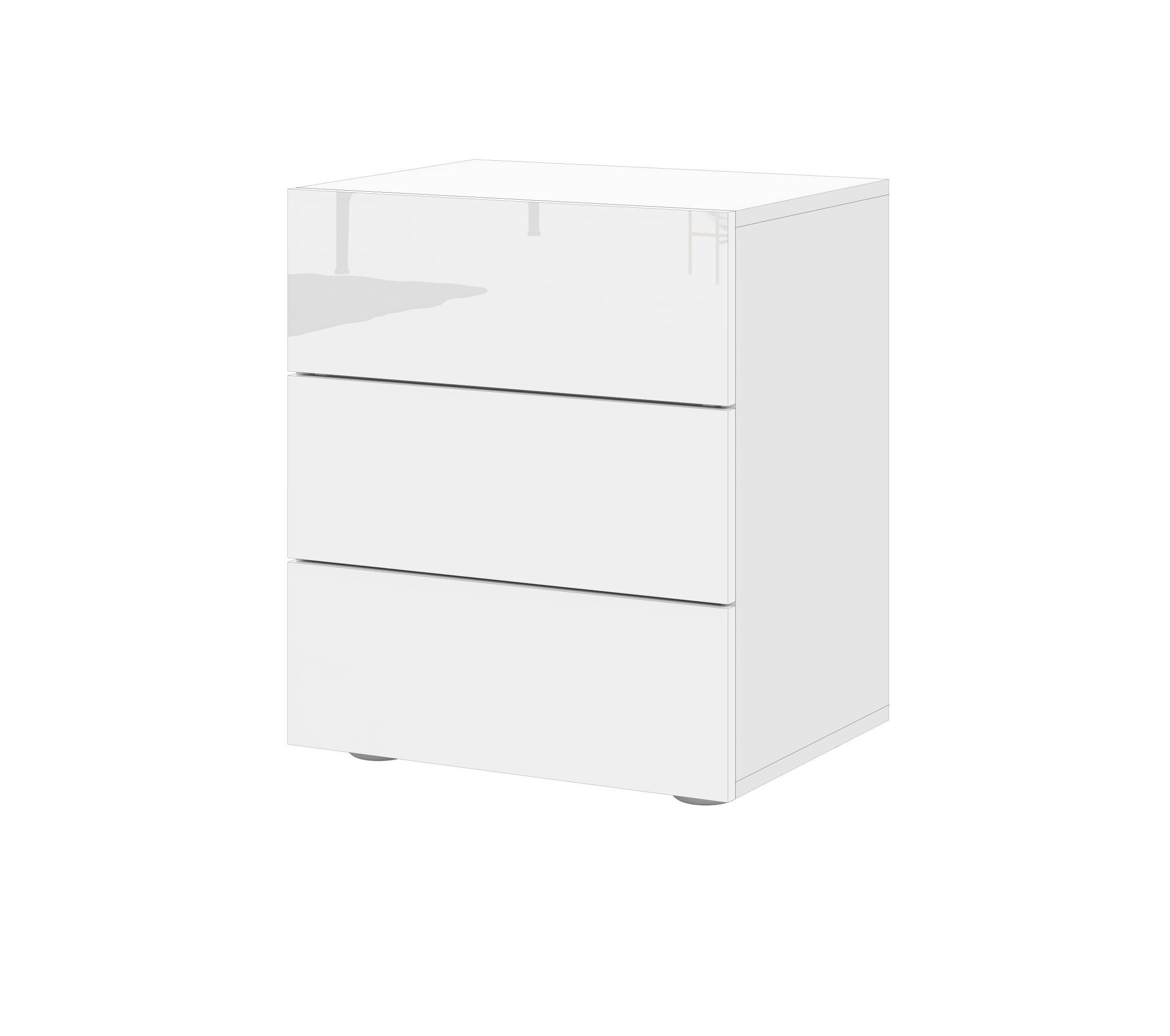 Nako_M-belgleiter_weiss-glanz_01 Nachtkommode "Sophia" mit 3 Schubkästen weiß Glanz