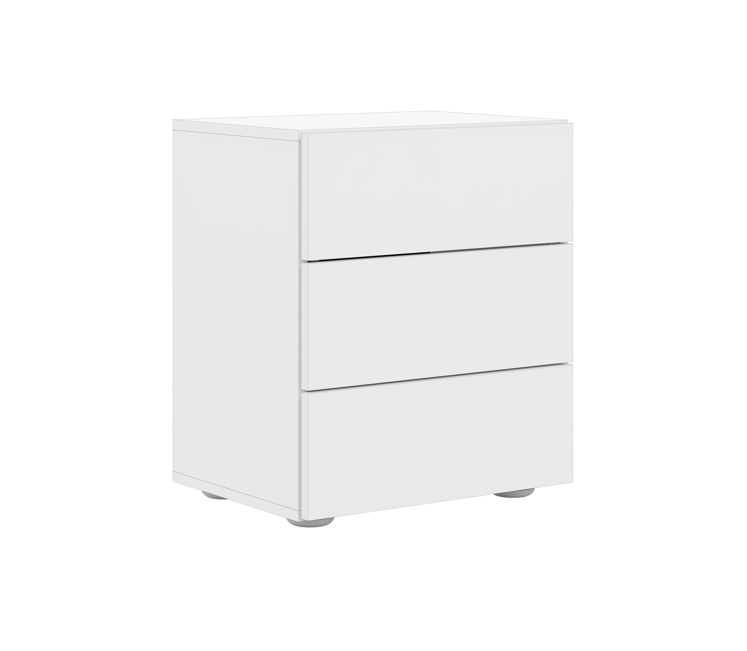 Nachtkommode "Sophia" mit 3 Schubkästen weiß matt