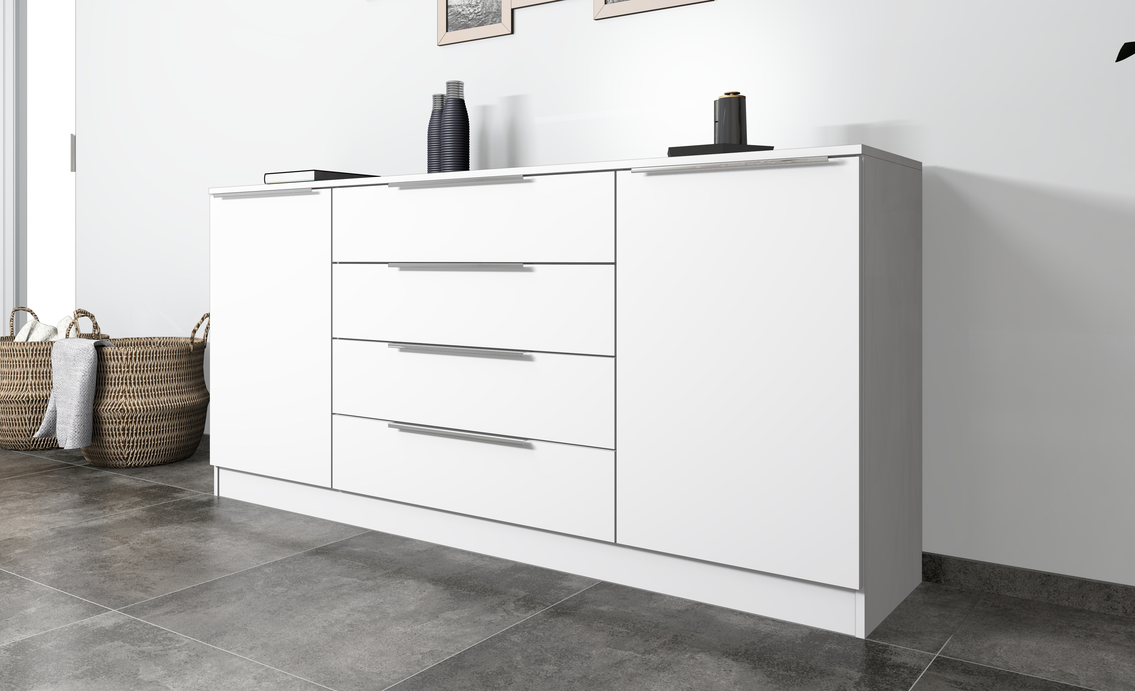 Sideboard Oliva 166 cm Weiß Matt