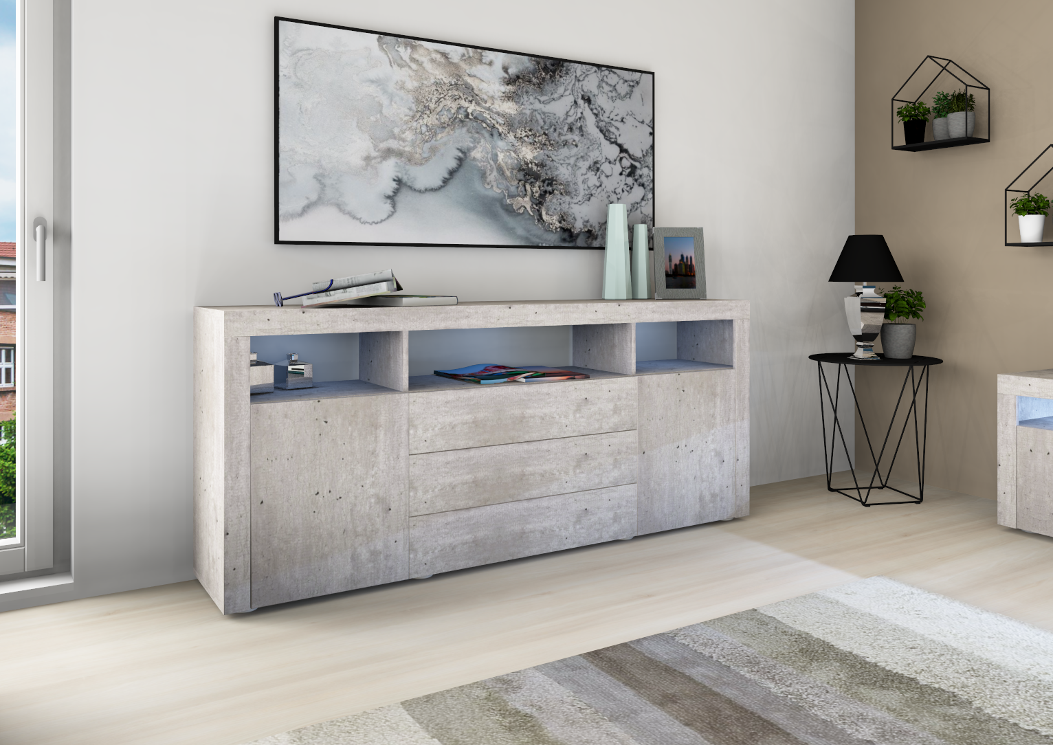 Sideboard Beton-Optik 166 cm "Santa Fé"