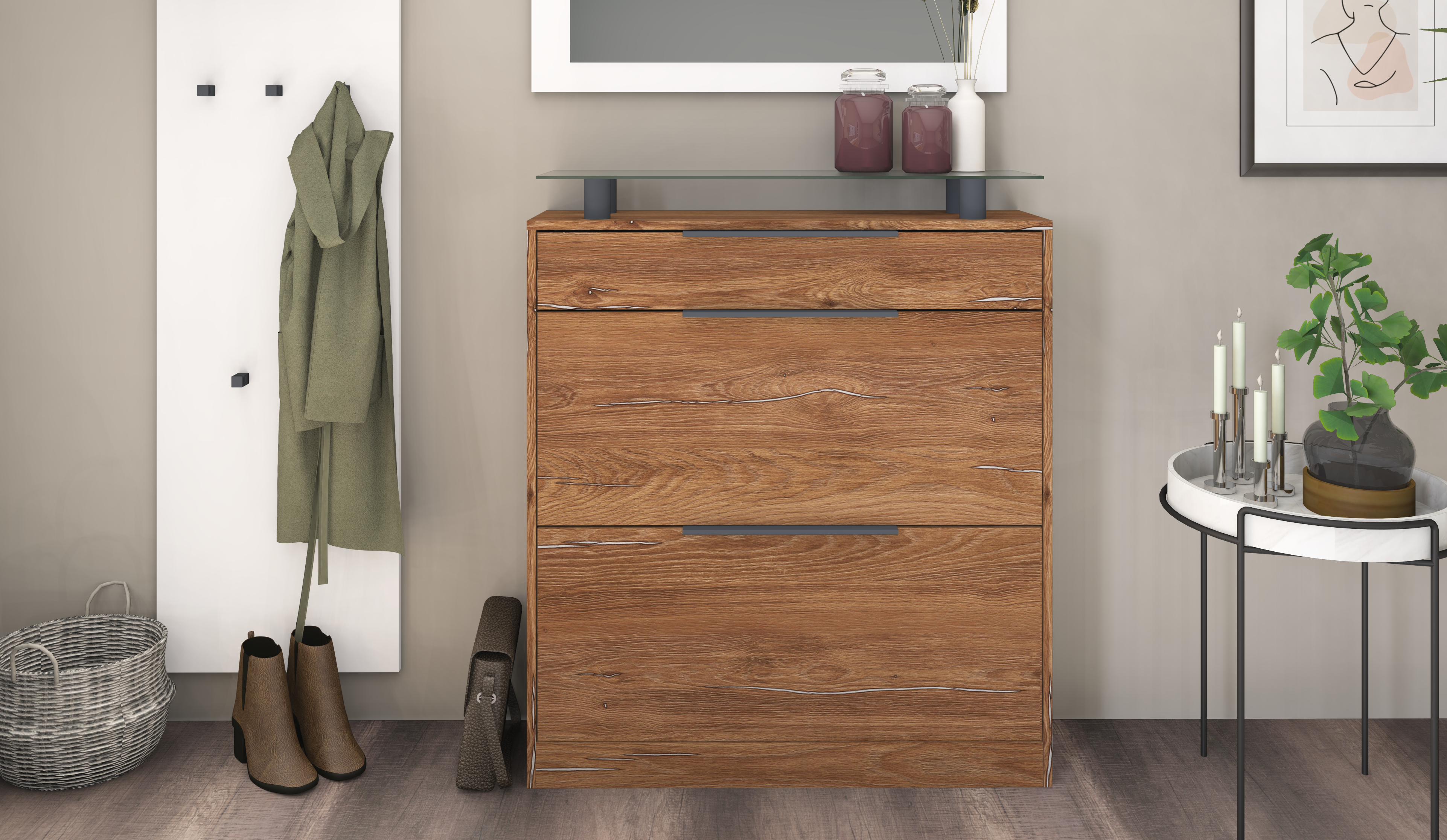 Schuhschrank Eiche Vintage "Tom"