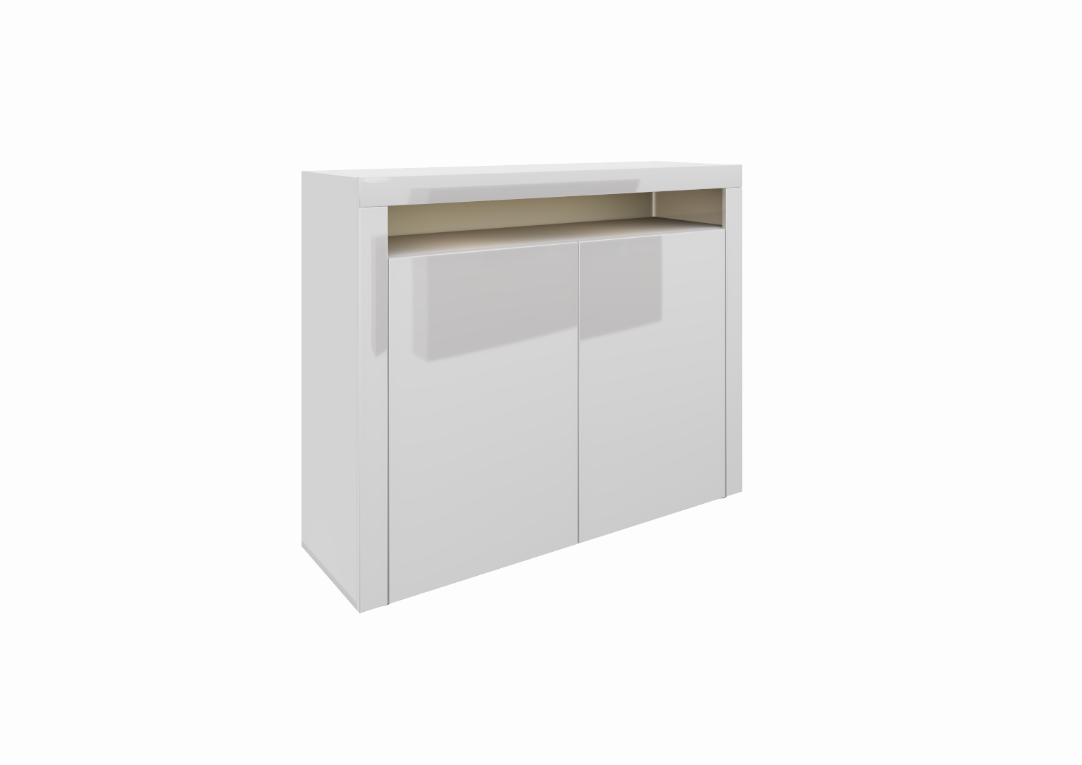 25_1 Highboard Weiß Hochglanz 107 cm "Santa Fé"