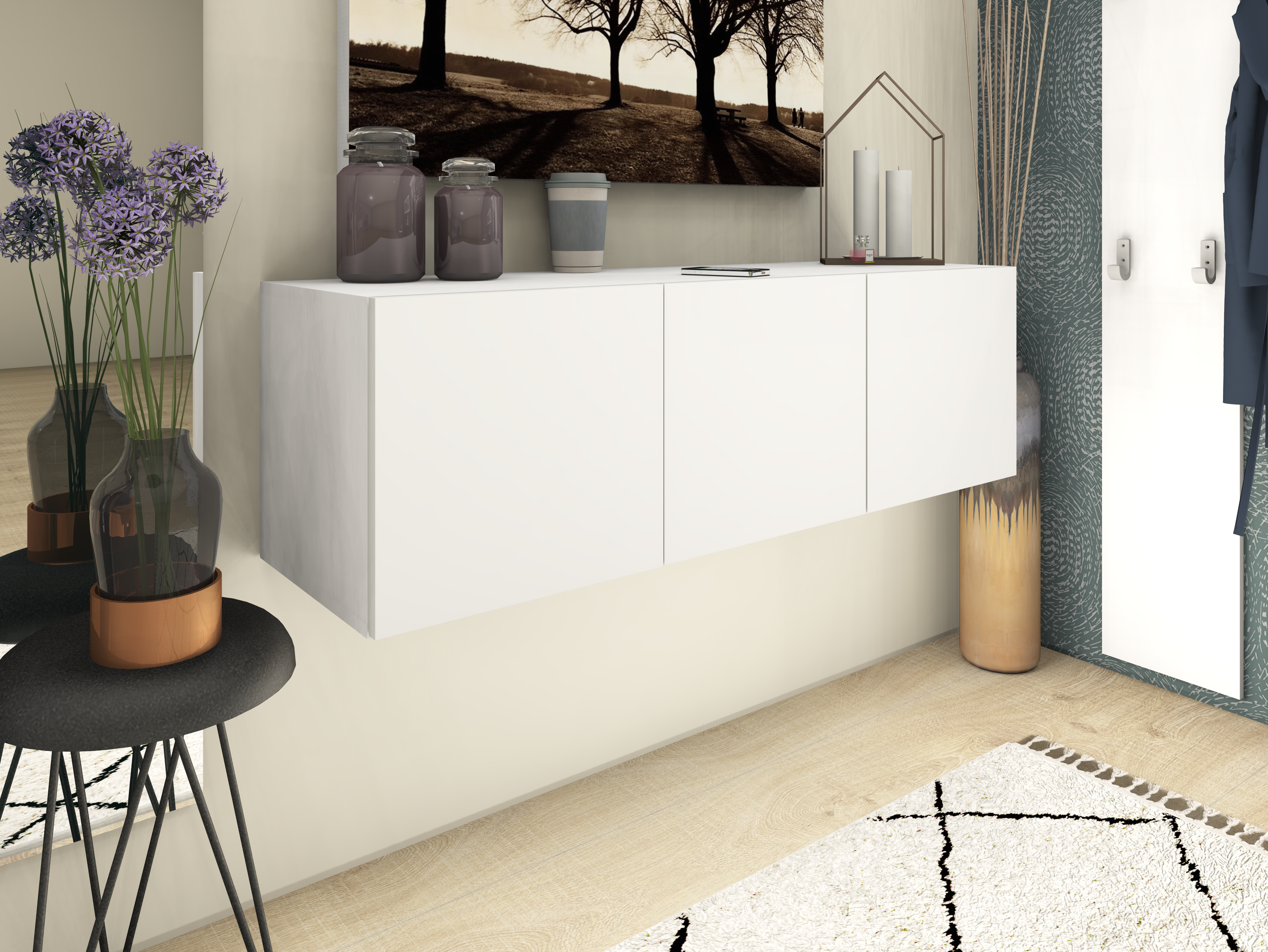 Sideboard Weiß Matt "Vaasa" 114 cm